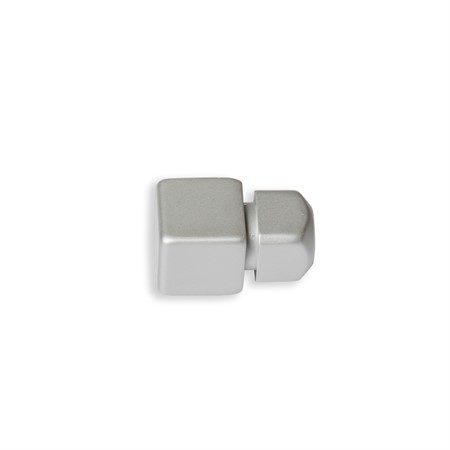 Hörndel kvadrat alu. silvereloxerad matt 14mm