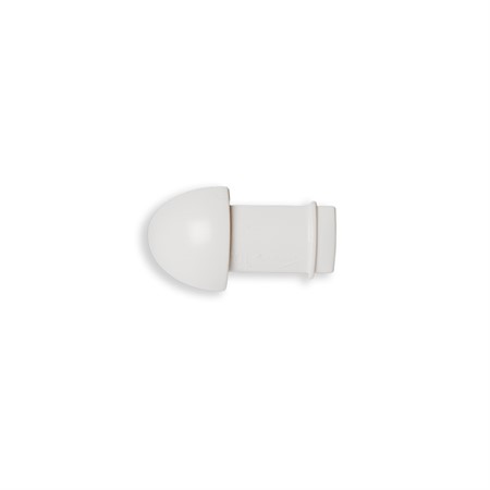Hörndel kvartsrund plast vit 10mm
