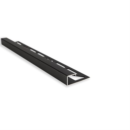 Kakellist kvadrat alu. svarteloxerad matt 12,5mm 2,5m